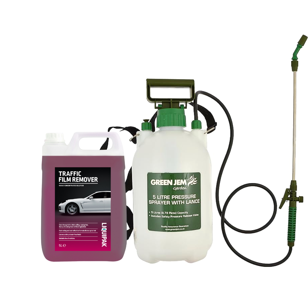 Liquipak - Traffic Film Remover 5 Litres and Pressure Washer Sprayer