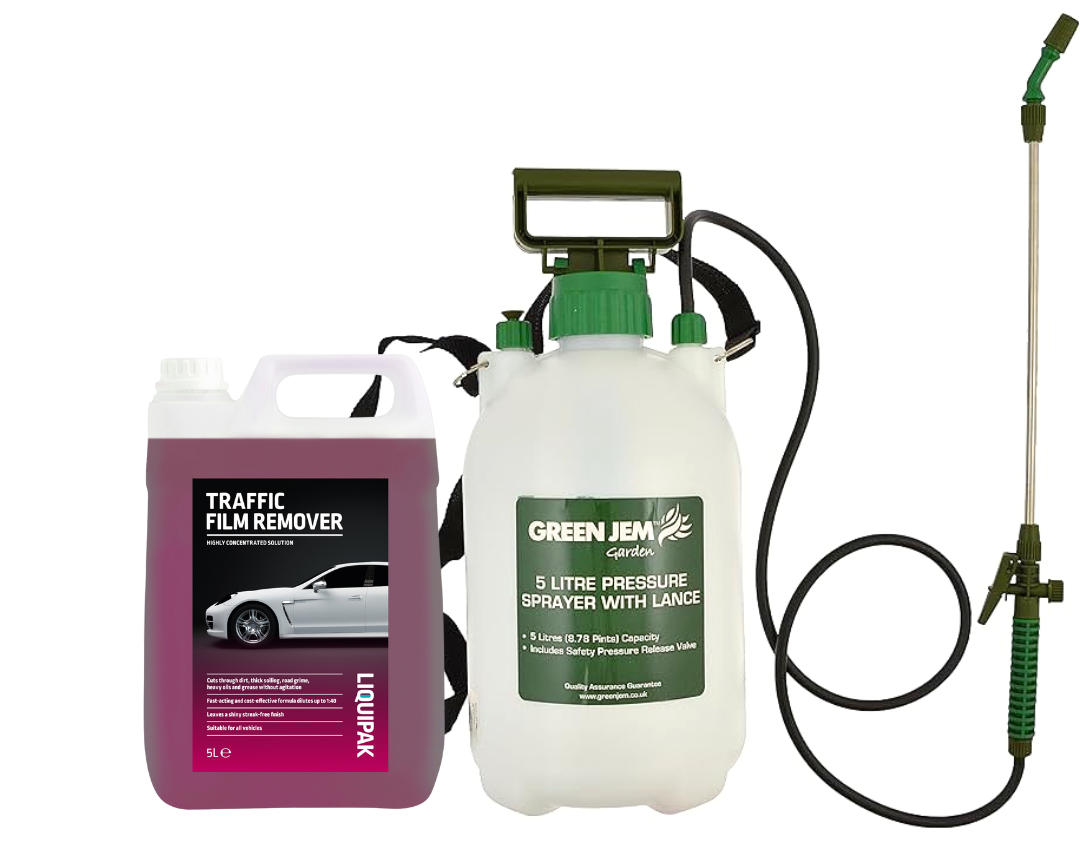 Liquipak - Traffic Film Remover 5 Litres and Pressure Washer Sprayer