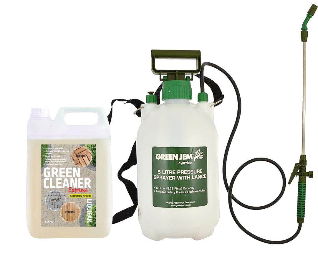 Liquipak - Green Cleaner Extreme Path & Patio Cleaner 5 Litres & Pressure Washer Sprayer