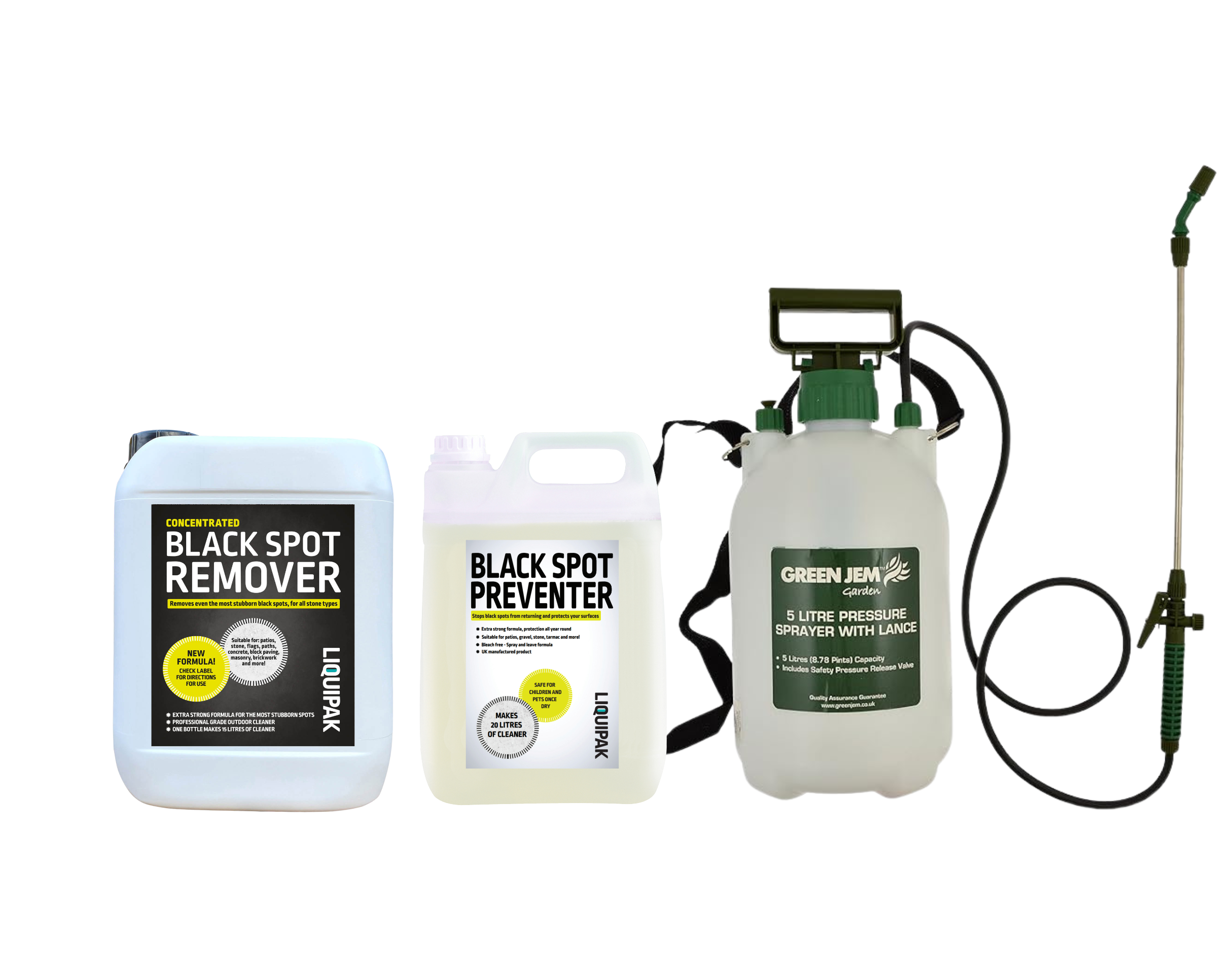 Liquipak - Black Spot remover Concentrate, Black Spot Preventer & Pressure Washer Sprayer 5 Litres