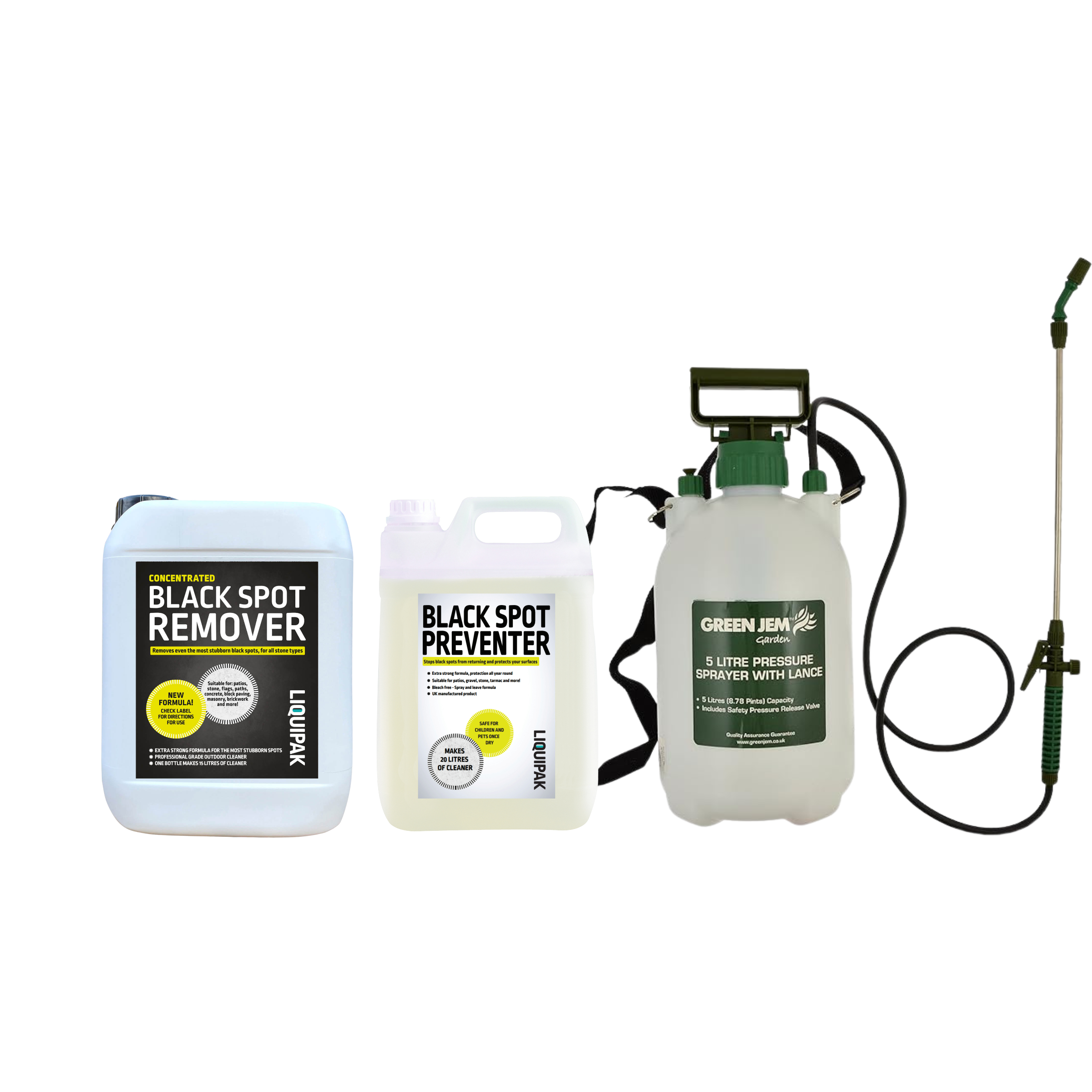 Liquipak - Black Spot remover Concentrate, Black Spot Preventer & Pressure Washer Sprayer 5 Litres