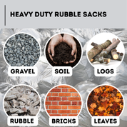 100 Heavy Duty Black Rubble Sacks – 40L Recycled Contractor Bags, 352 Gauge, 30kg Capacity