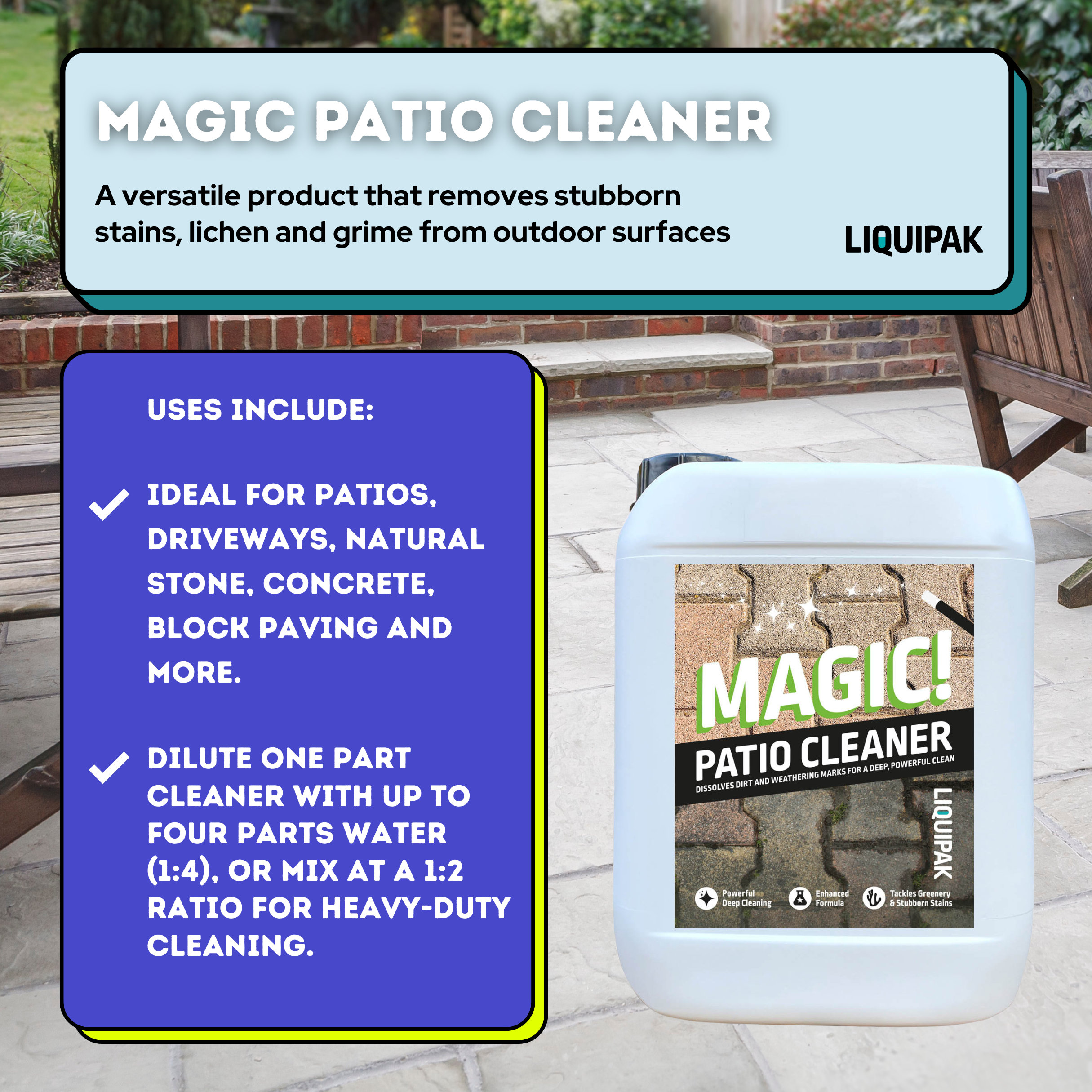 Magic Patio Cleaner Concentrate Info | Liquipak