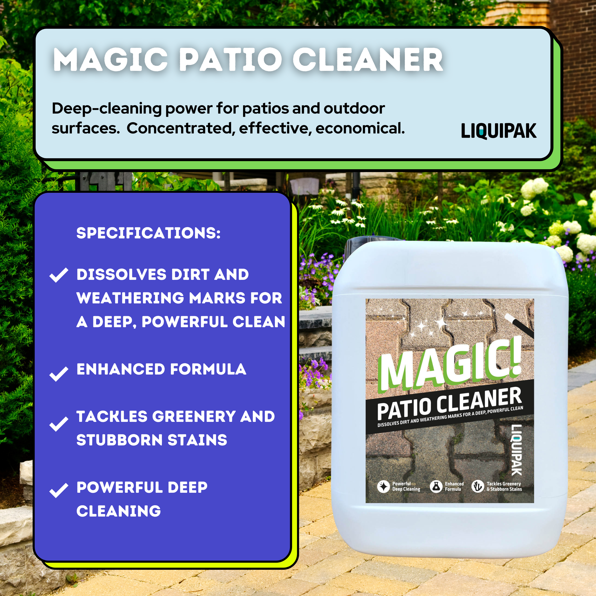 Magic Patio Cleaner Concentrate Info | Liquipak