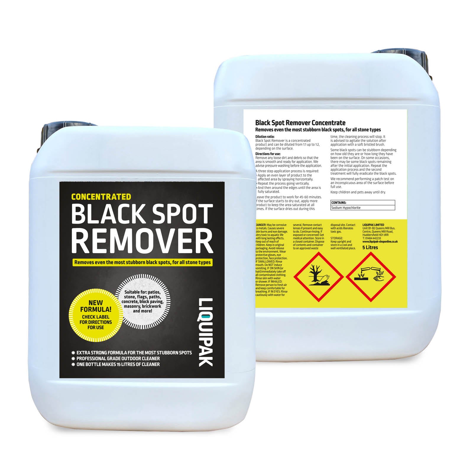 Black Spot Remover 9.9% Concentrate 5L Back Label | Liquipak