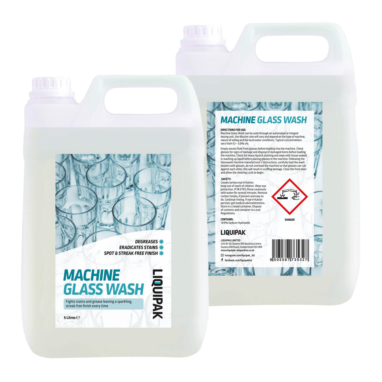 Front And Back o Machine Glass Wash