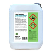 Sodium Hypochlorite 9.99% Concentration 5L  Patio Cleaner Back Label | Liquipak