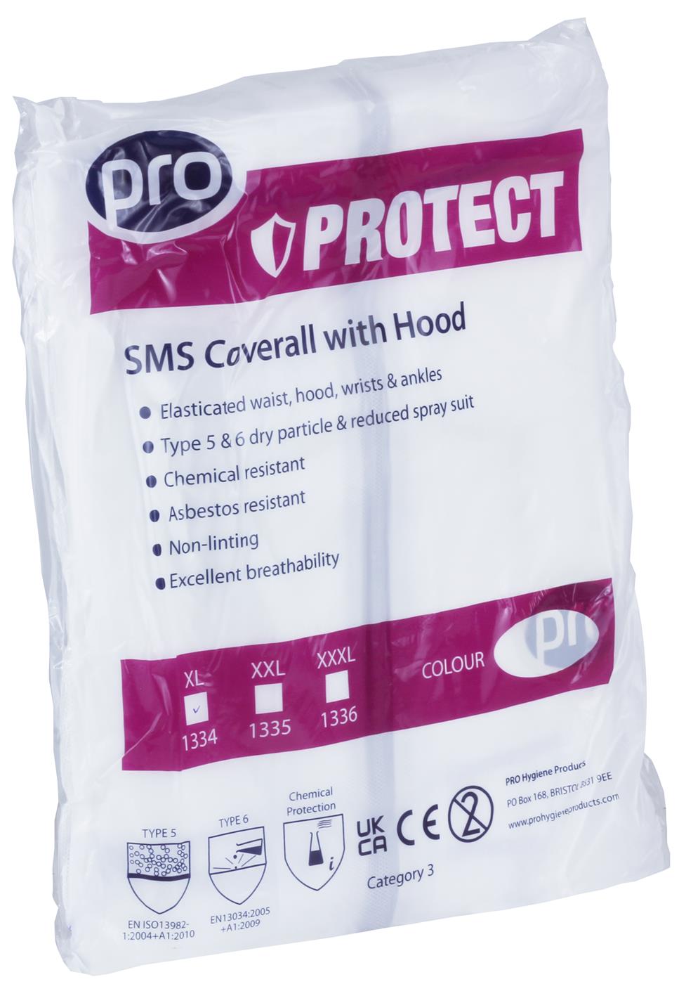 Protective Coverall with Hood - White