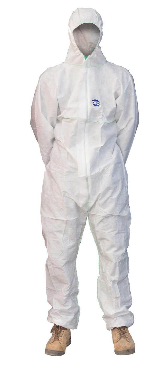 Protective Coverall with Hood - White