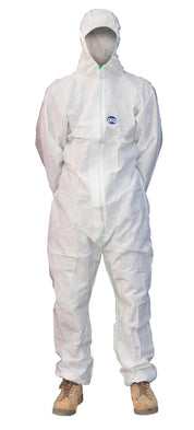 Protective Coverall with Hood - White
