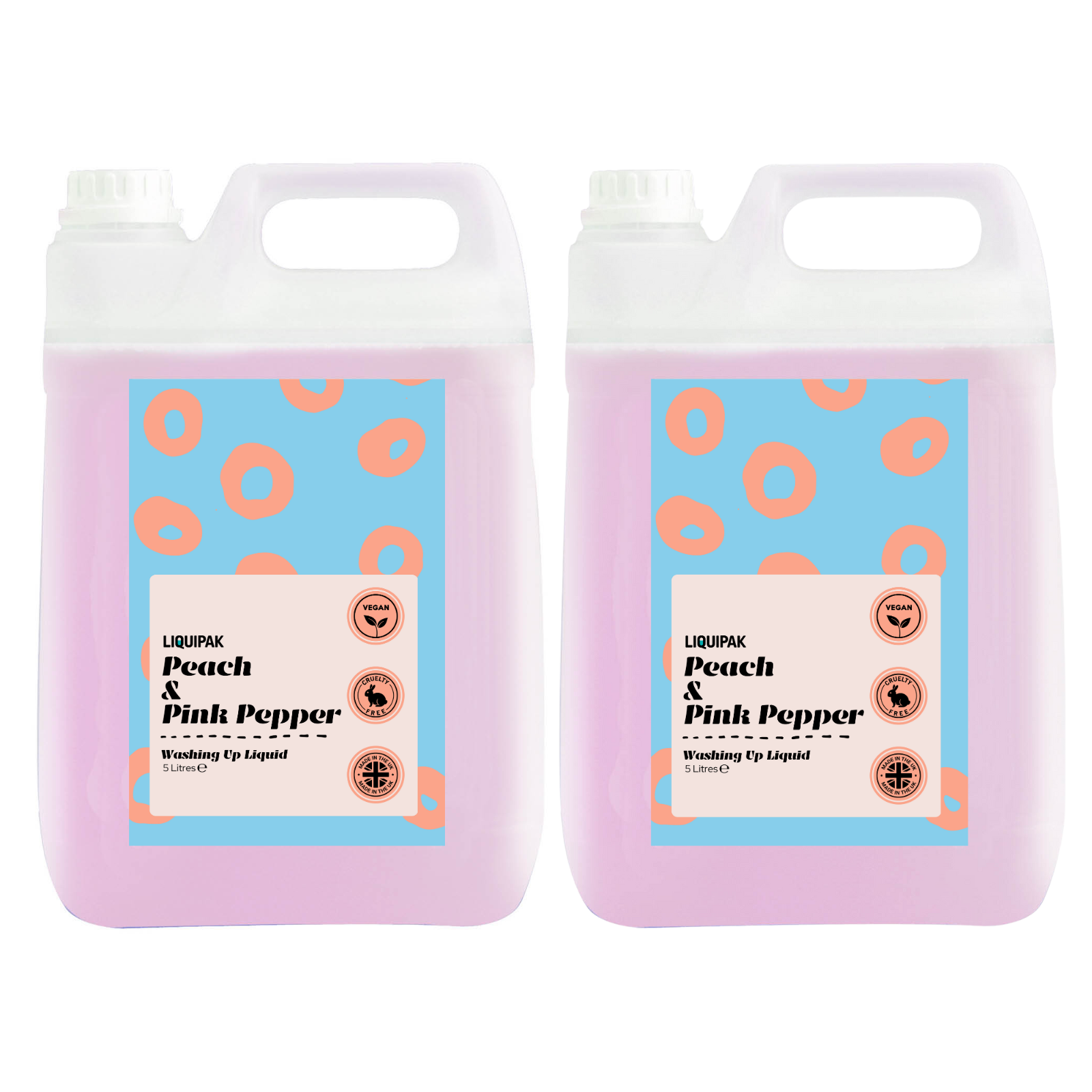 Liquipak - Peach & Pink Pepper Vegan Washing Up Liquid 10 Litres