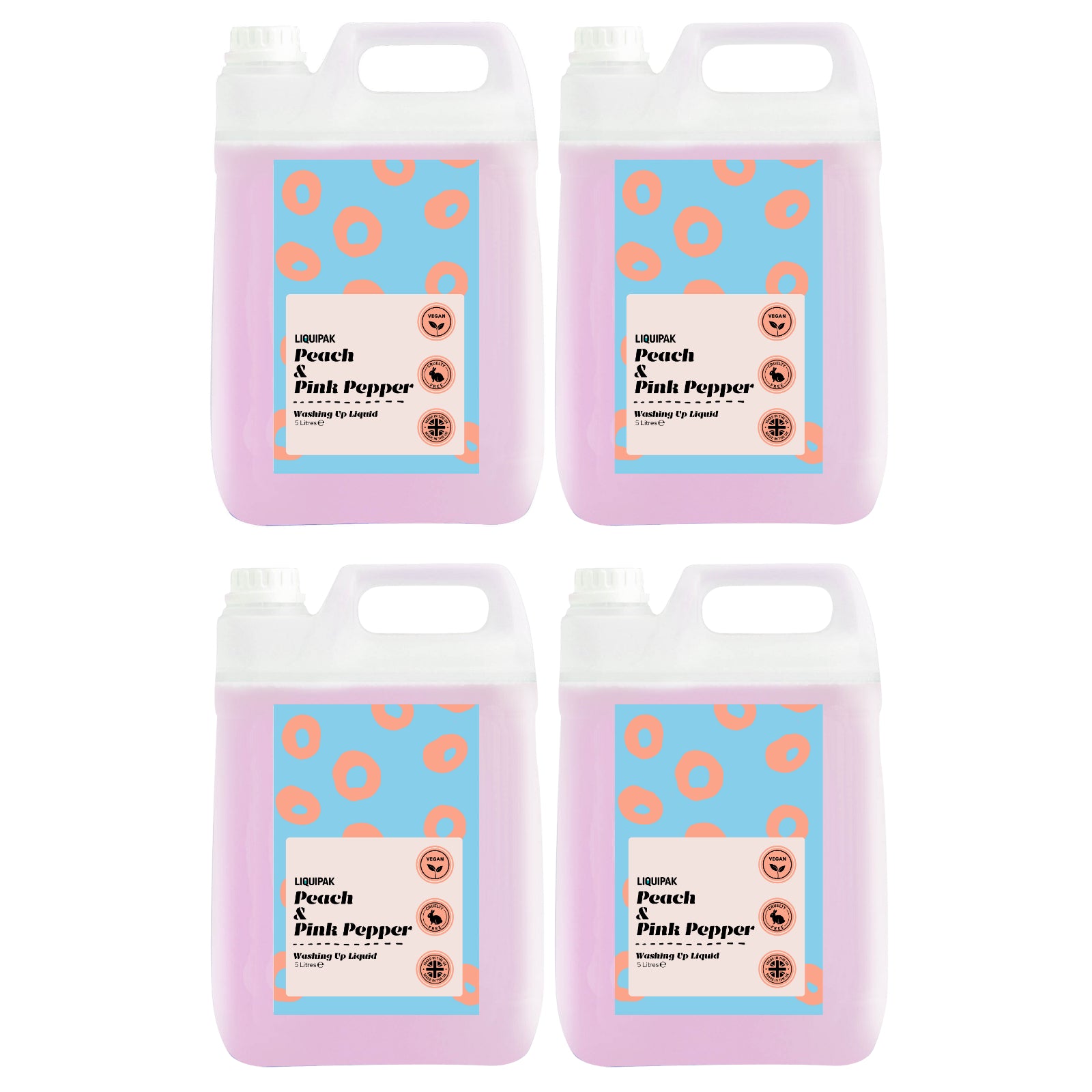 Liquipak - Peach & Pink Pepper Vegan Washing Up Liquid 20 Litres