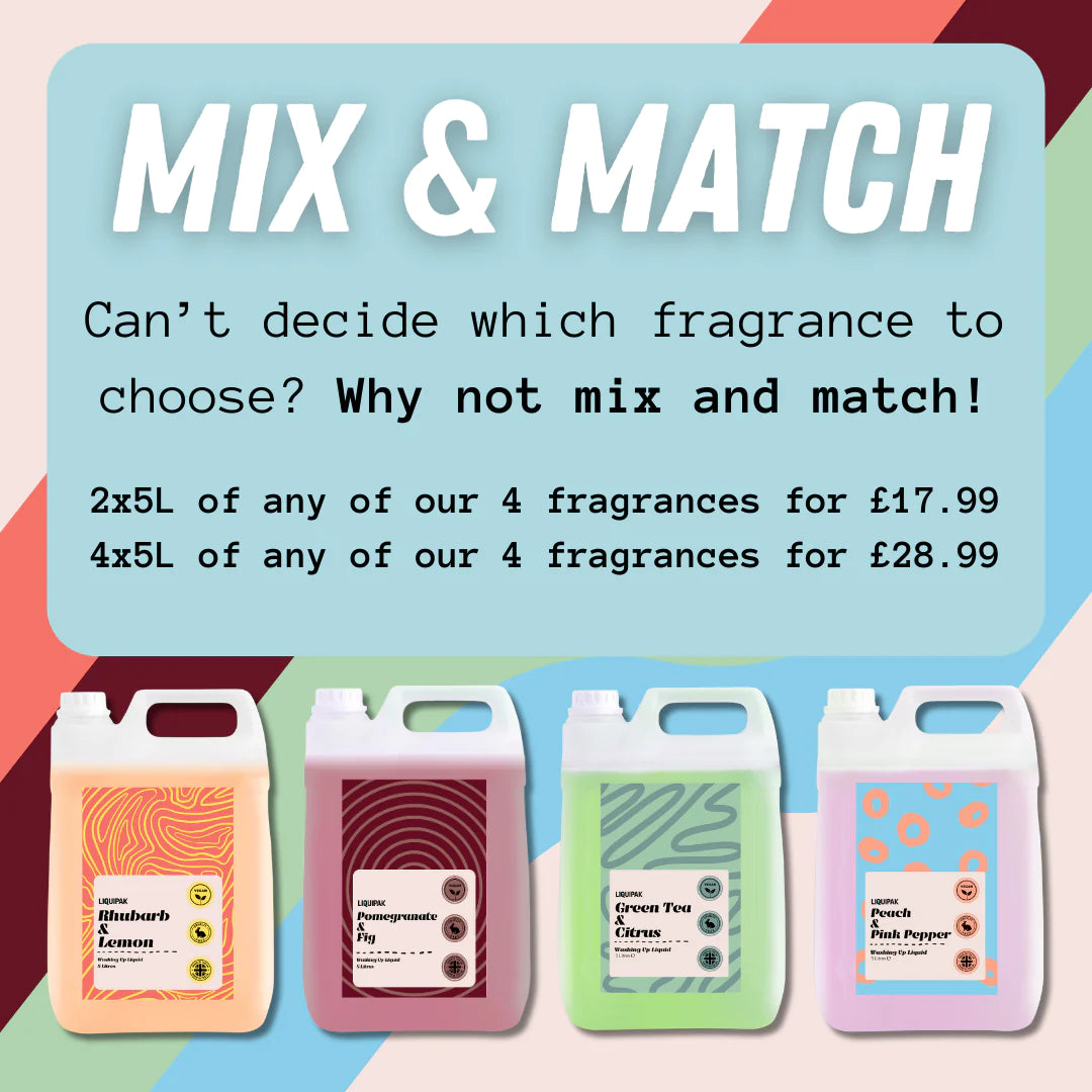 Liquipak - Mix & Match Vegan Friendly Washing up Liquid Refill