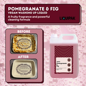 Liquipak - Pomegranate & Fig Vegan Washing Up Liquid Before and After