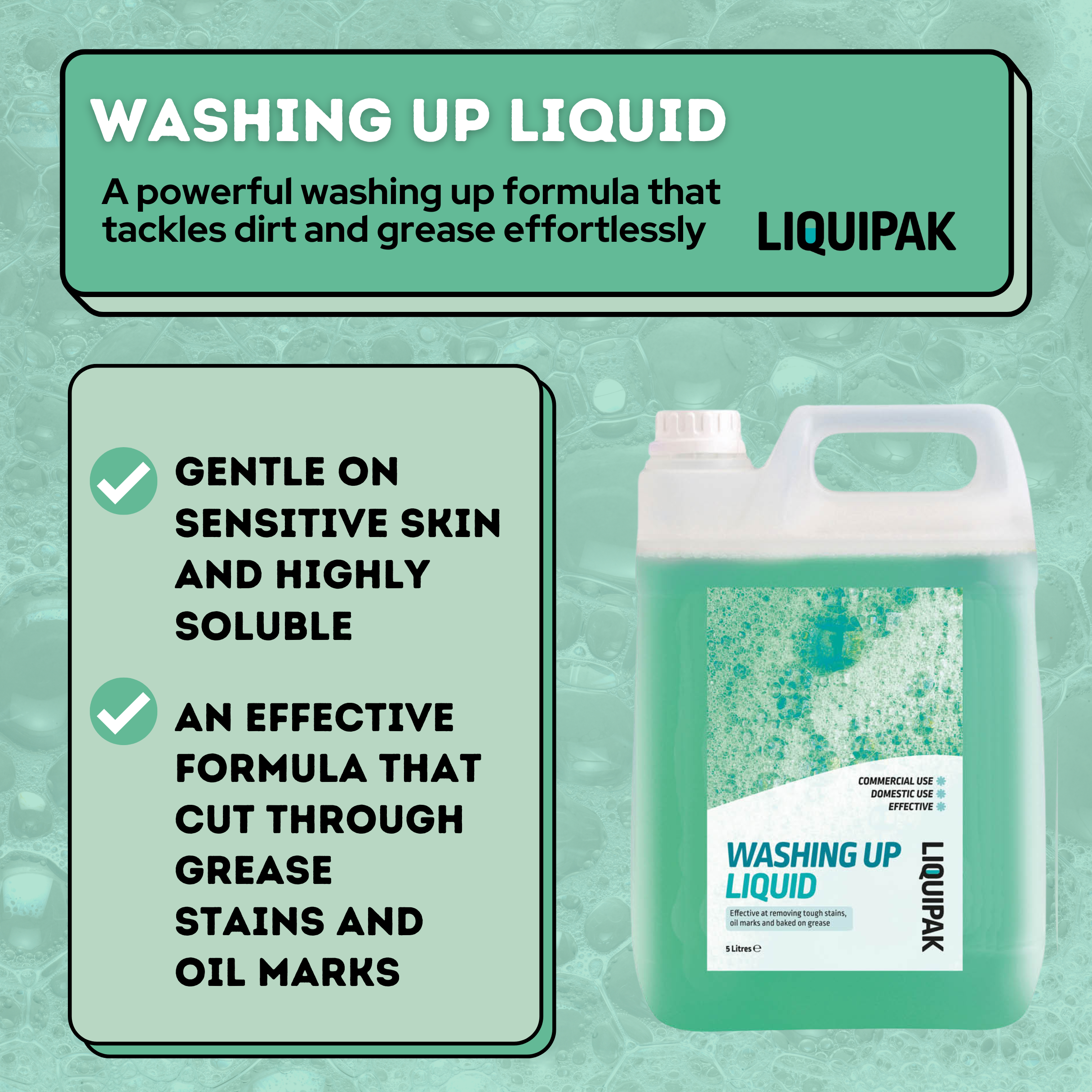 Liquipak - Washing Up Liquid Product Information