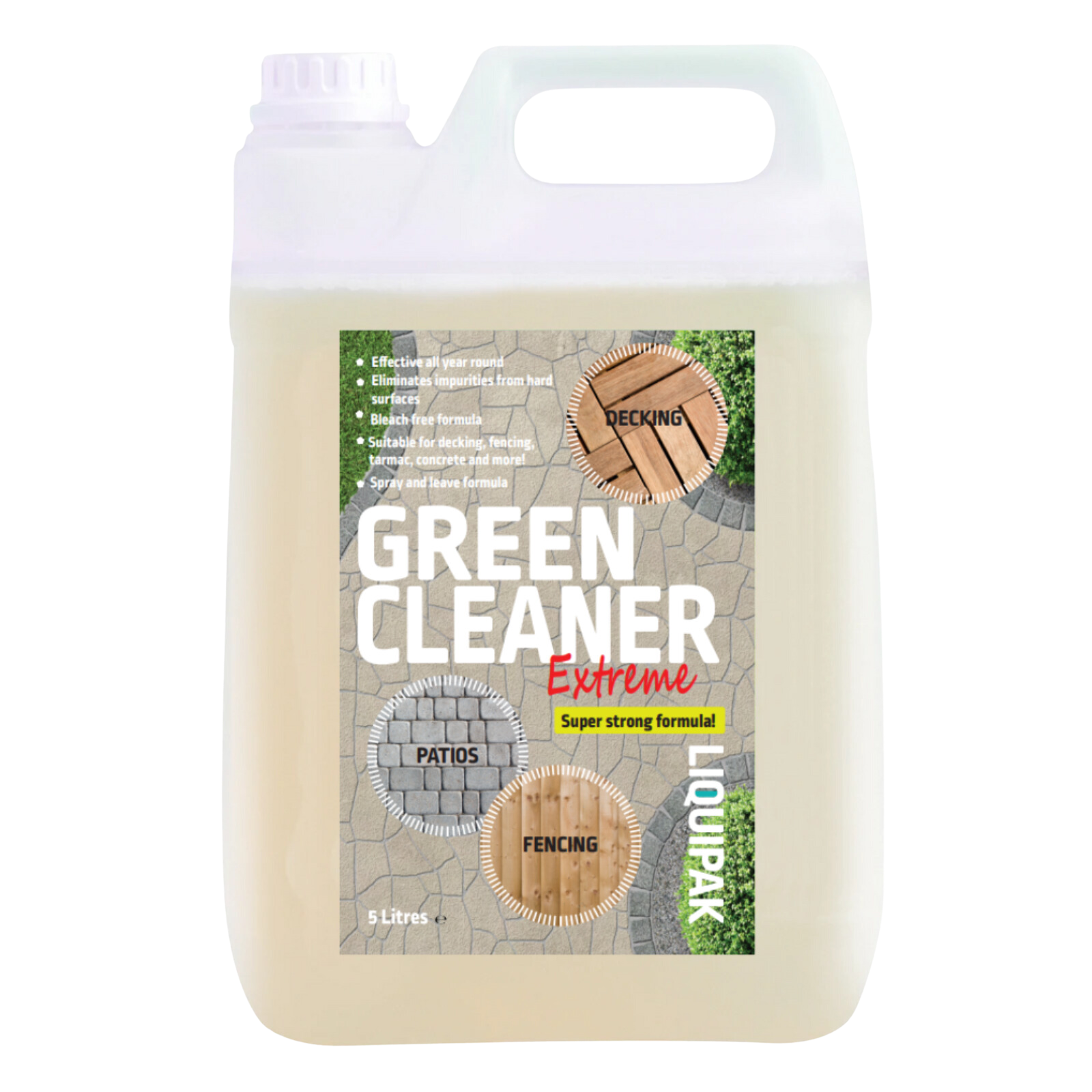Liquipak Green Cleaner Extreme Path & Patio Cleaner Fluid Spray Wet And Walk Away Green Stain Remover | Liquipak