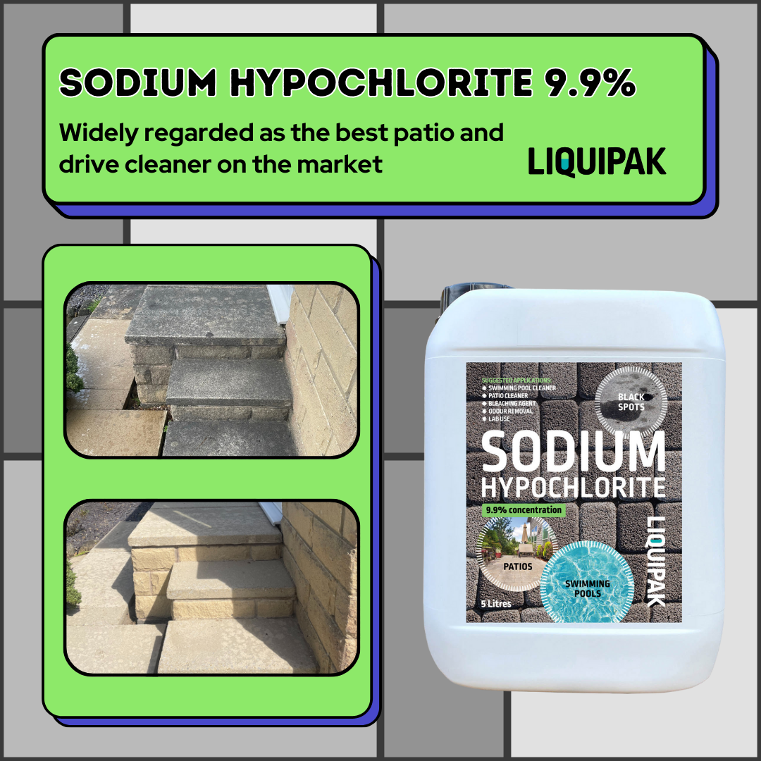 Sodium Hypochlorite 9.9% Concentration | Patio Cleaner