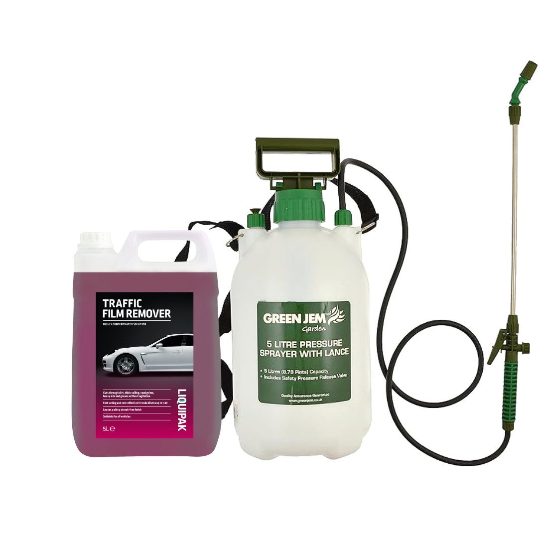 Liquipak - Traffic Film Remover 5 Litres and Pressure Washer Sprayer 