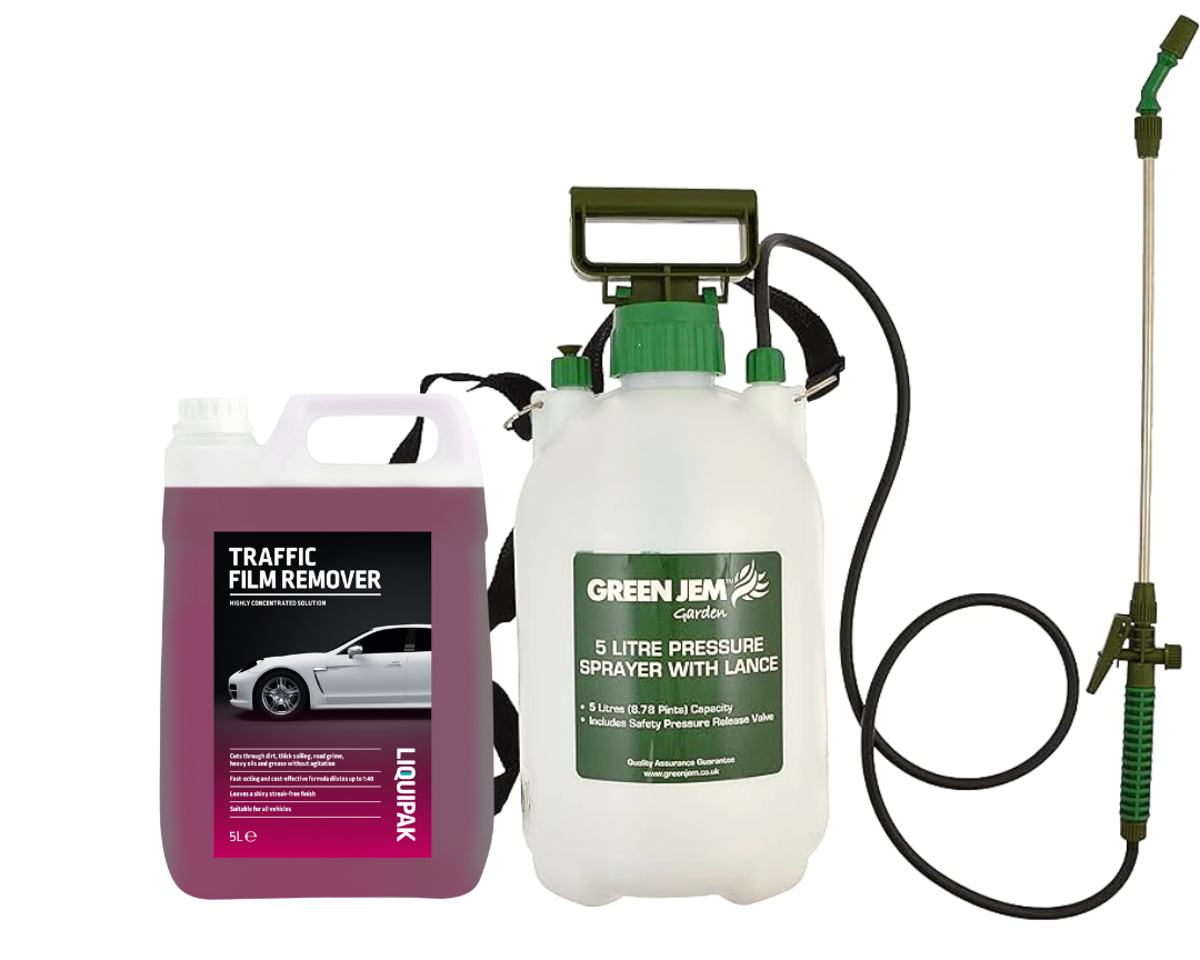 Liquipak - Traffic Film Remover 5 Litres and Pressure Washer Sprayer 