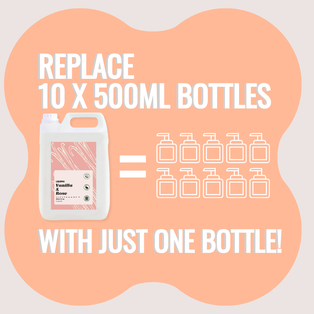 5L Vanilla & Rose Hand Soap Liquid – Vegan Hand Wash Refill for Dispenser Liquipak