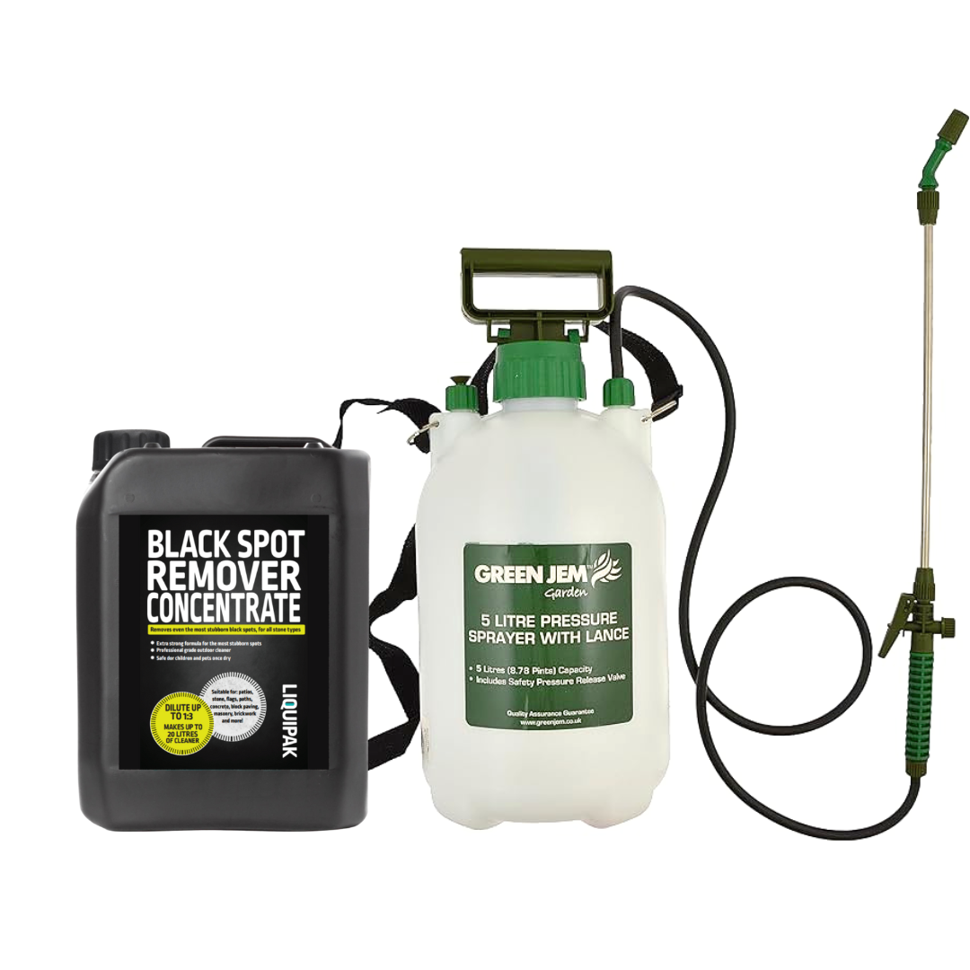 Liquipak - Black Spot Remover Concentrate 5 Litre & Pressure Washer Sprayer Bundle