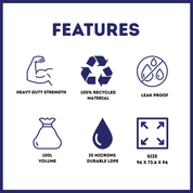Liquipak Heavy-Duty Household Clear Refuse Sacks – 100L, Pack of 40 Large Recycling Bags