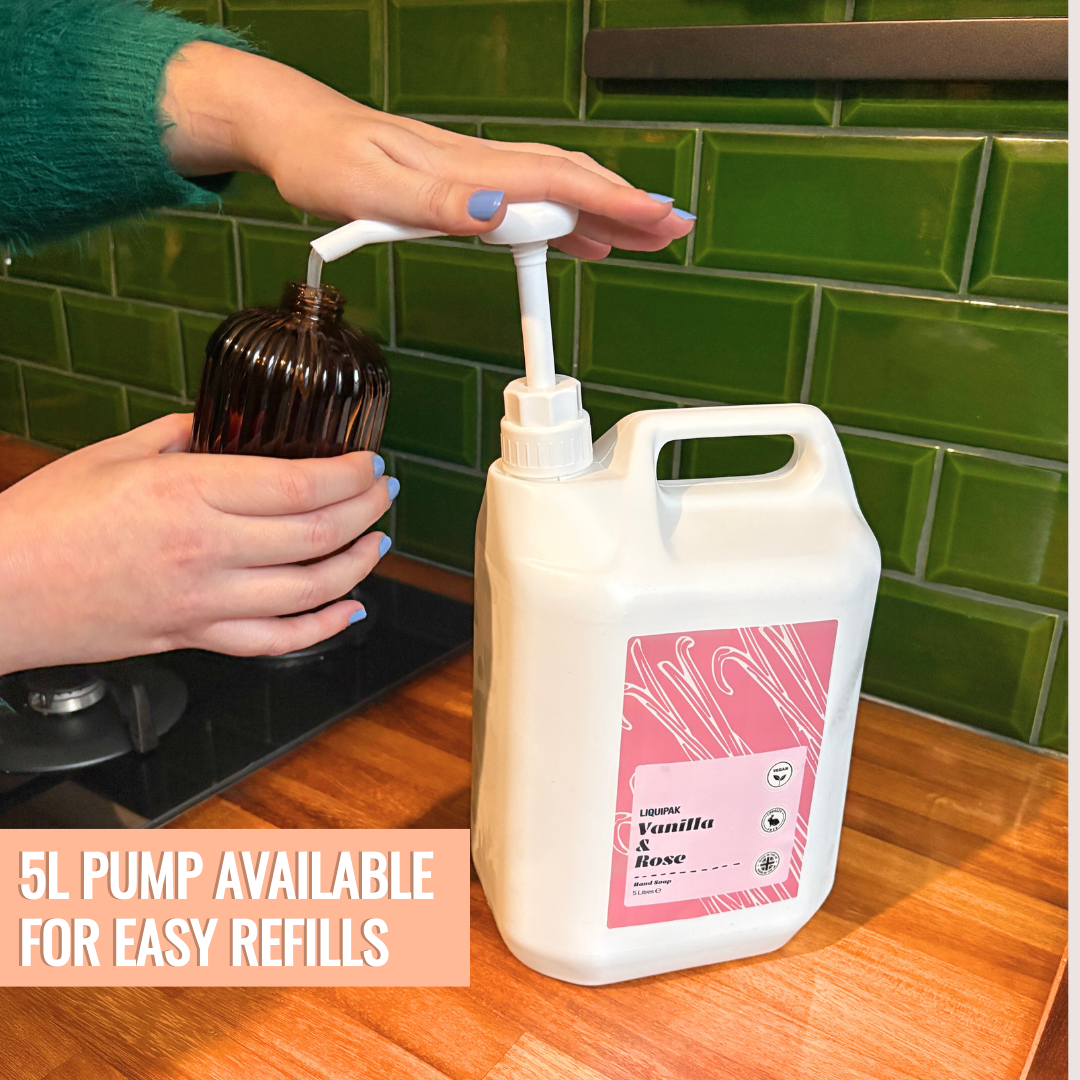 5L Vanilla & Rose Hand Soap Liquid – Vegan Hand Wash Refill for Dispenser Liquipak