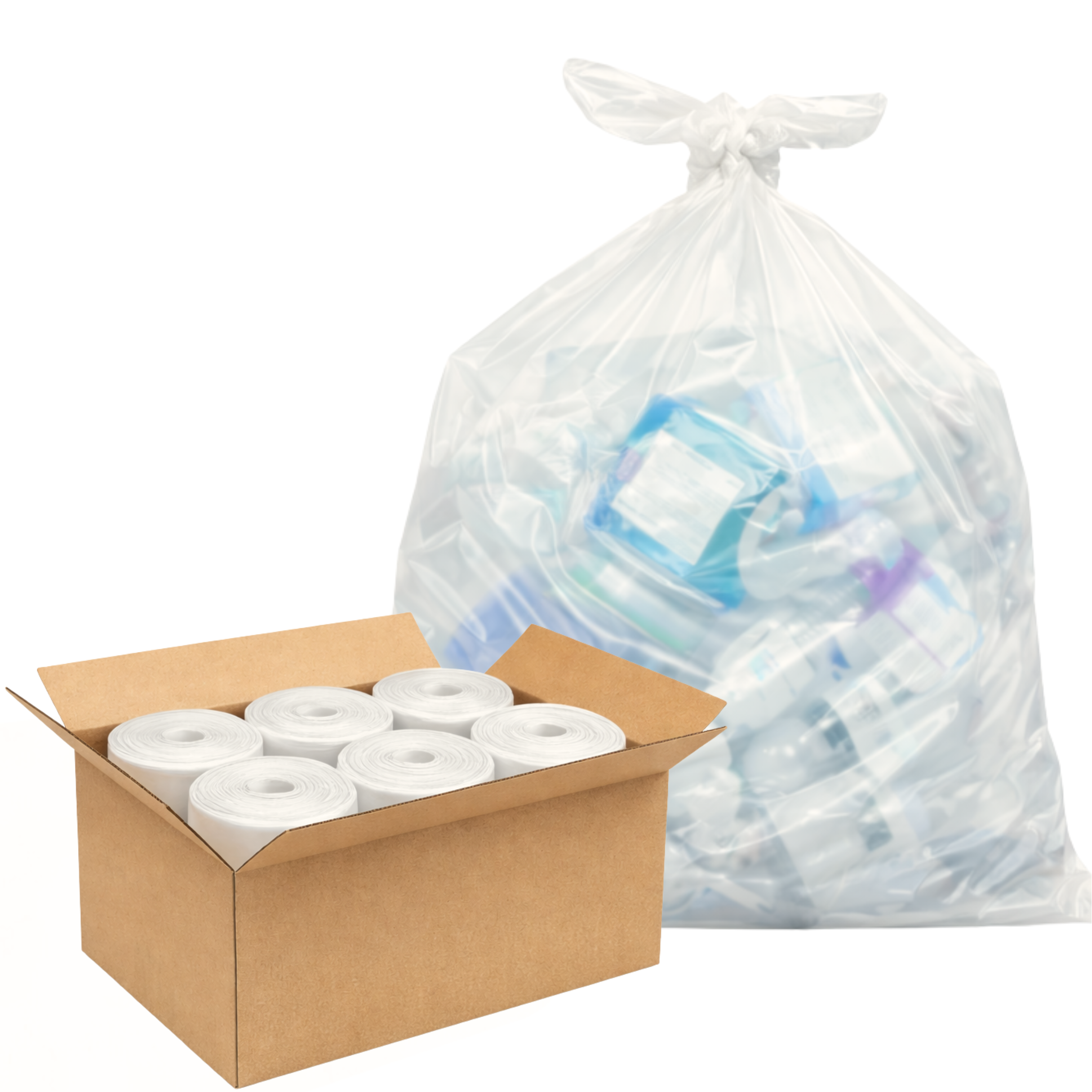 Liquipak Heavy-Duty Household Clear Refuse Sacks – 100L Large Recycling Bags