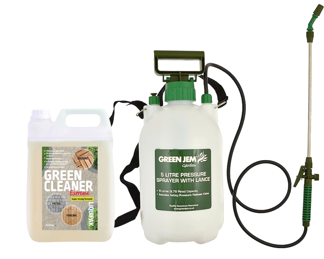 Liquipak - Green Cleaner Extreme Path & Patio Cleaner 5 Litres & Pressure Washer Sprayer 