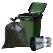 Liquipak 240L Heavy Duty Black Bin Liners – Strong Recycled Bags for Wheelie Bins