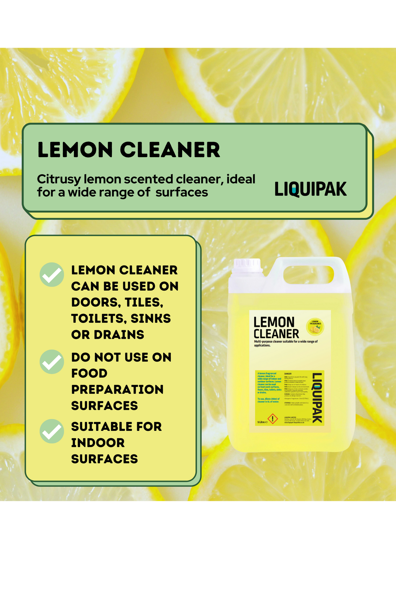 Liquipak Multi Purpose Lemon Cleaner 5 20 Litres liquipak-multi-purpose-lemon-cleaner-5-20-litres