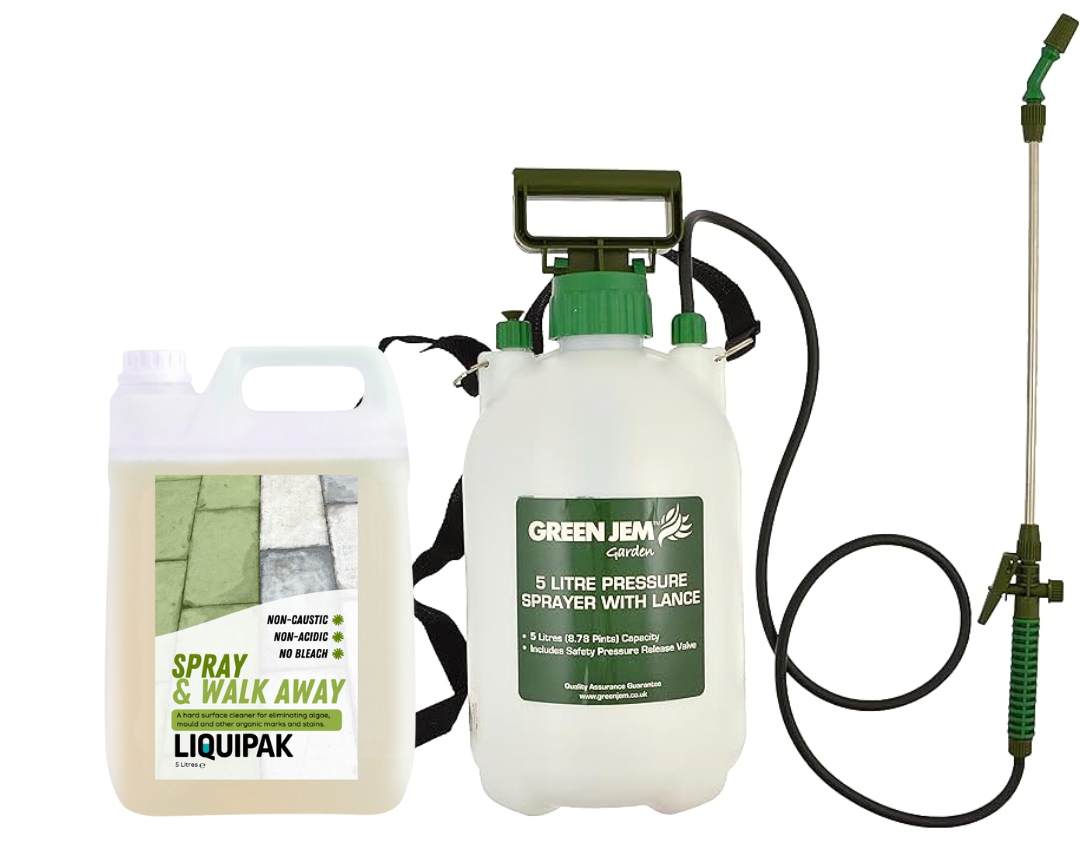 Liquipak - Spray & Walk Away Patio Cleaner 5 Litres & Pressure Washer Sprayer