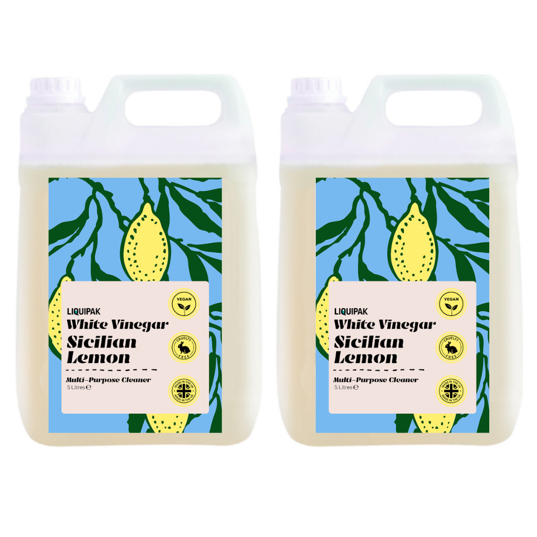 White Vinegar Sicilian Lemon, Multi-Purpose Cleaner 2 x 5L | Liquipak