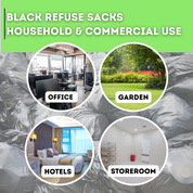 Black Refuse Sacks 200 Pack (Flat Pack) – Medium, Heavy & Extra Heavy Duty Bin Bags