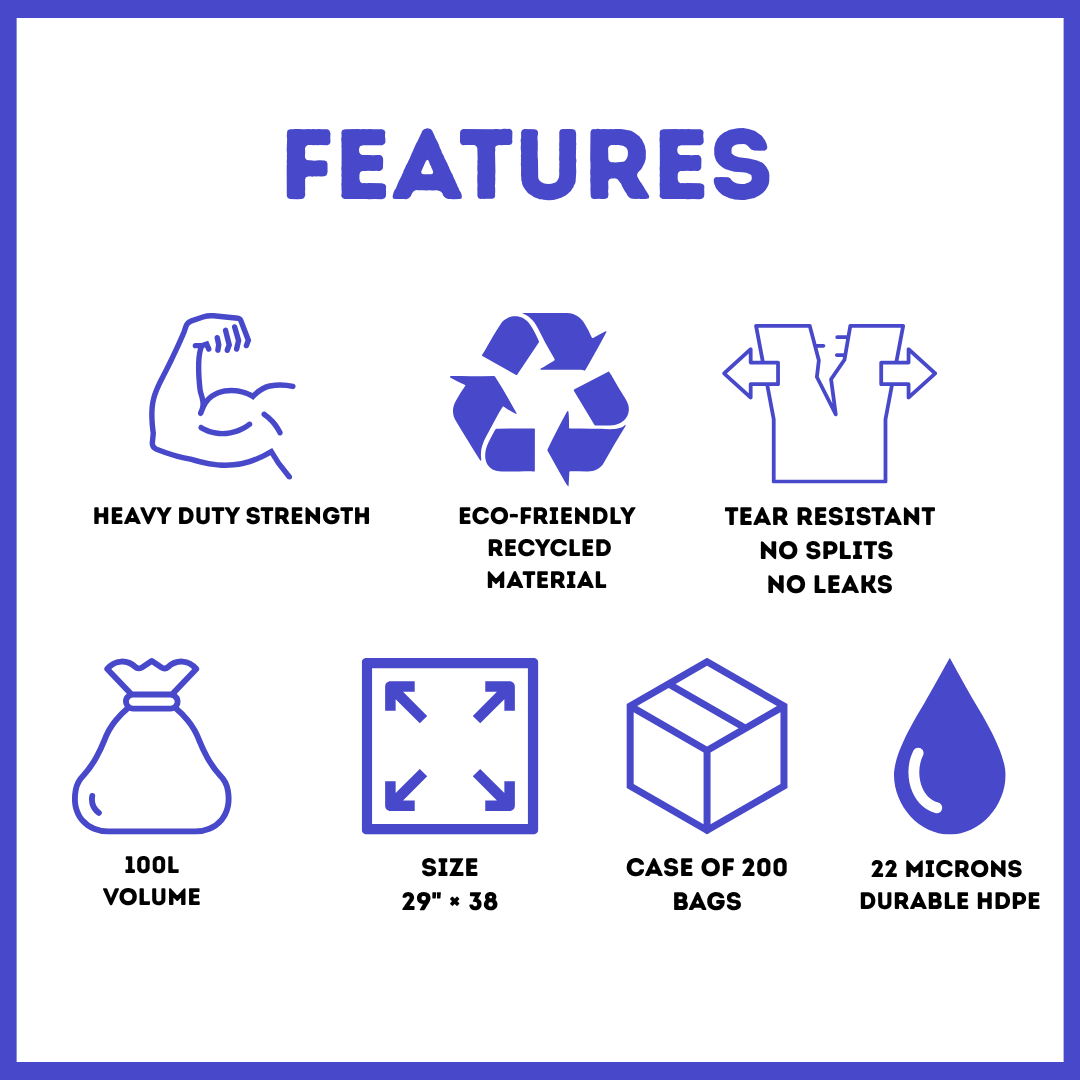 Heavy duty refuse sacks features Liquipak