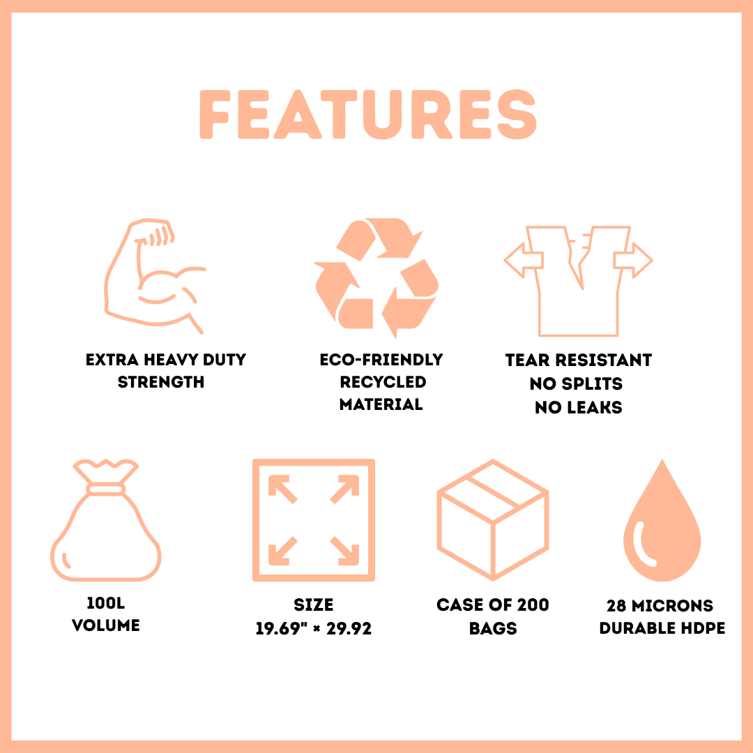 Extra Heavy duty refuse sacks features Liquipak