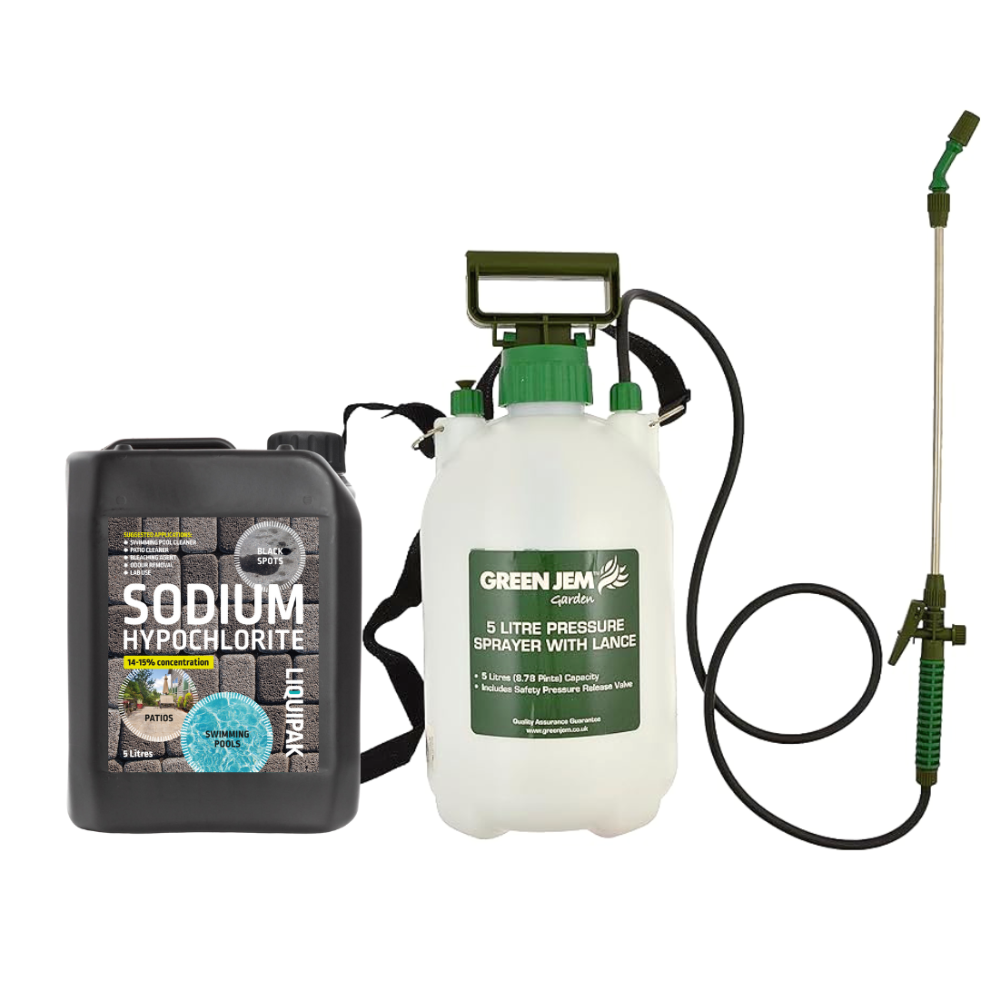 sodium hypochlorite + pressure sprayer bundle