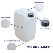 20L Heavy Duty Water Container – Stackable HDPE Jerry Can with DIN 61 Cap