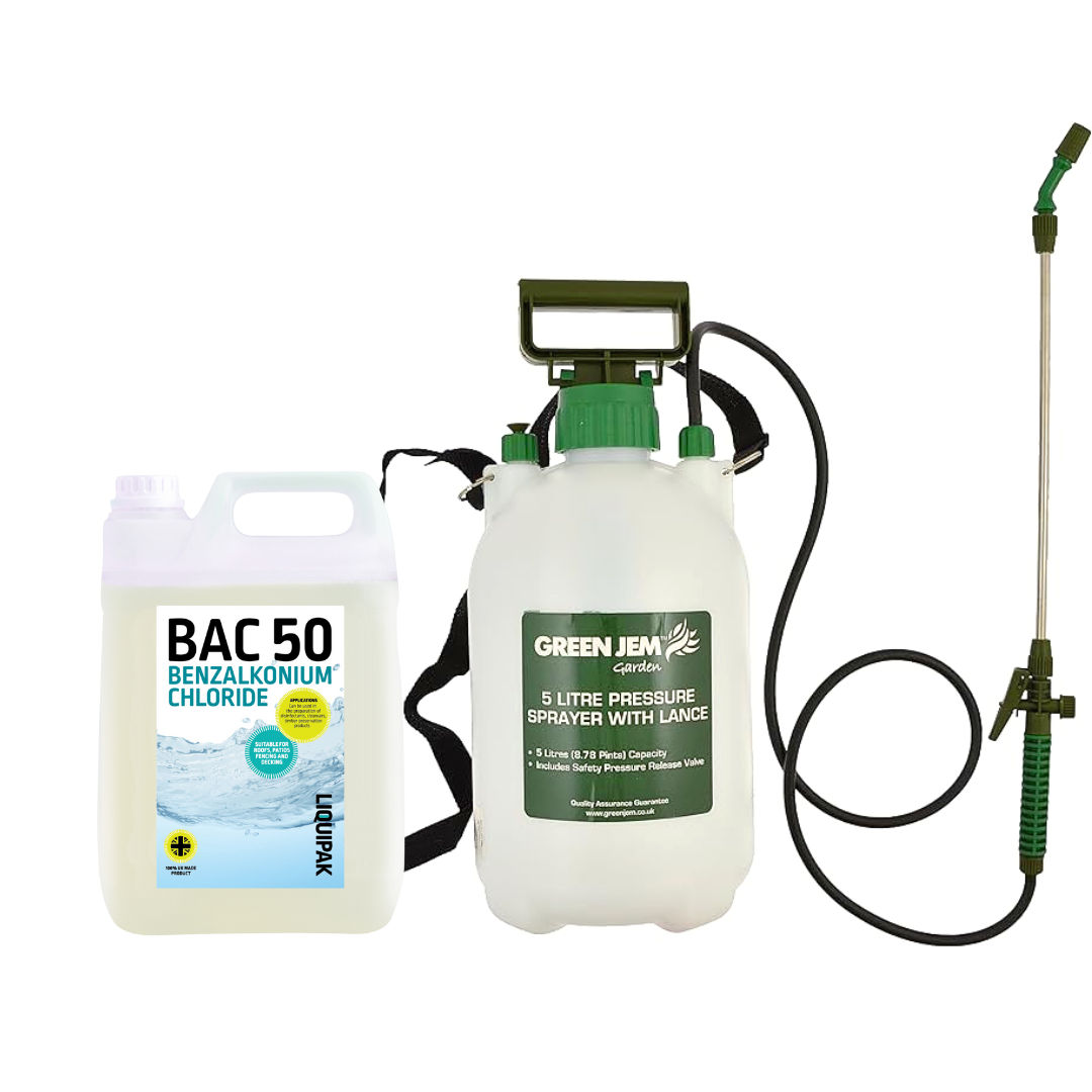 Liquipak - Pressure Washer Sprayer and Benzalkonium Chloride | Bac 50 5 Litre Bundle