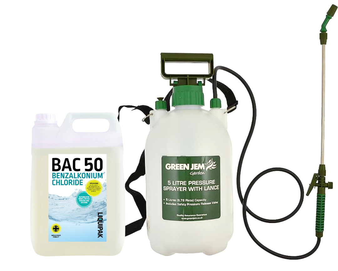 Liquipak - Pressure Washer Sprayer and Benzalkonium Chloride | Bac 50 5 Litre Bundle