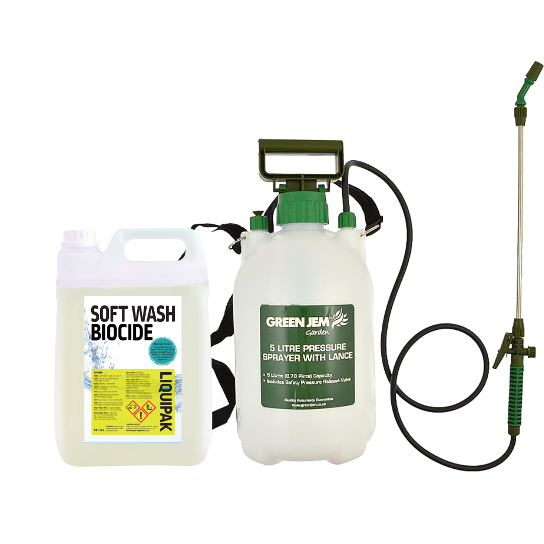 Liquipak - Softwash Biocide 5 Litres & Pressure Washer Sprayer