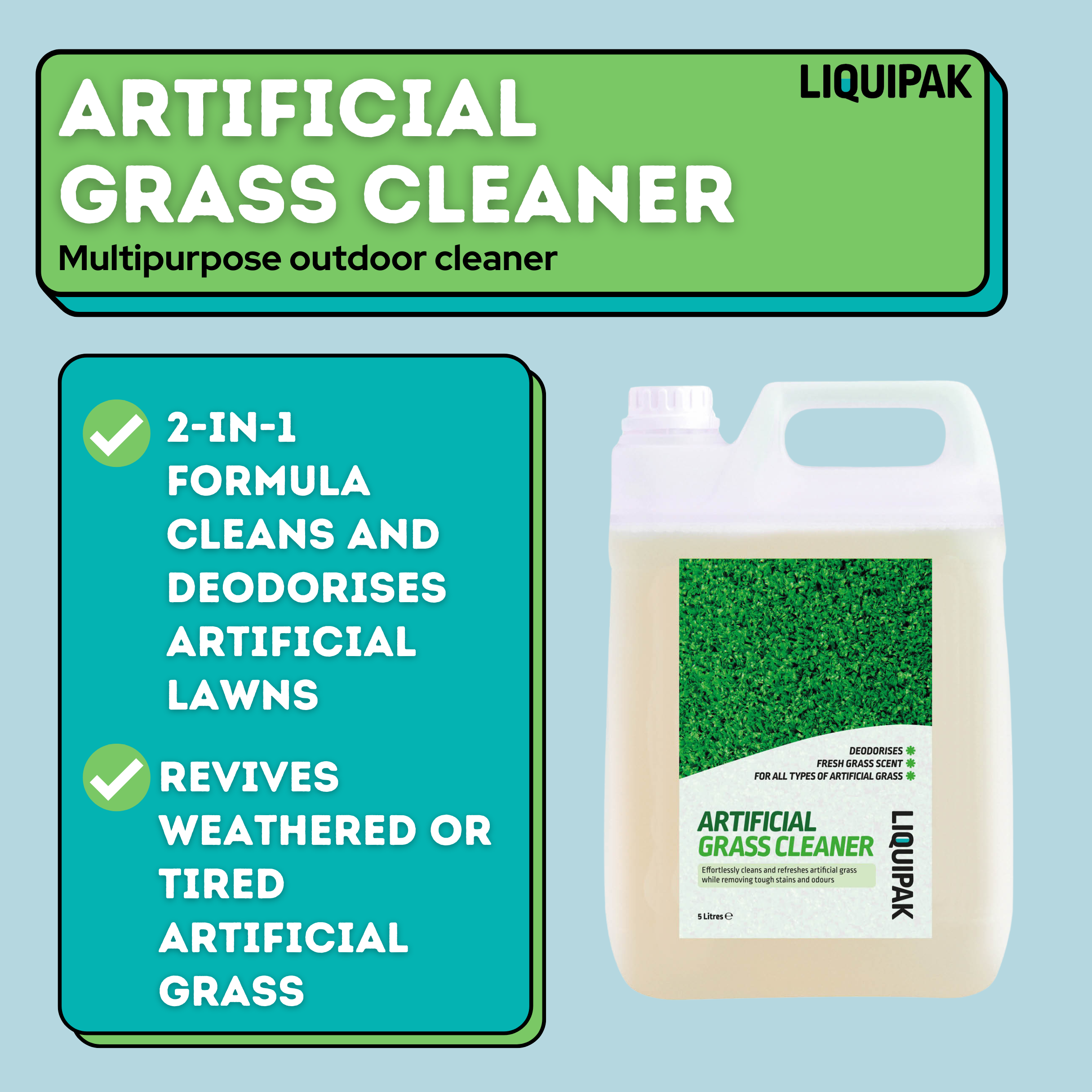 Liquipak - Artificial Grass Cleaner Info