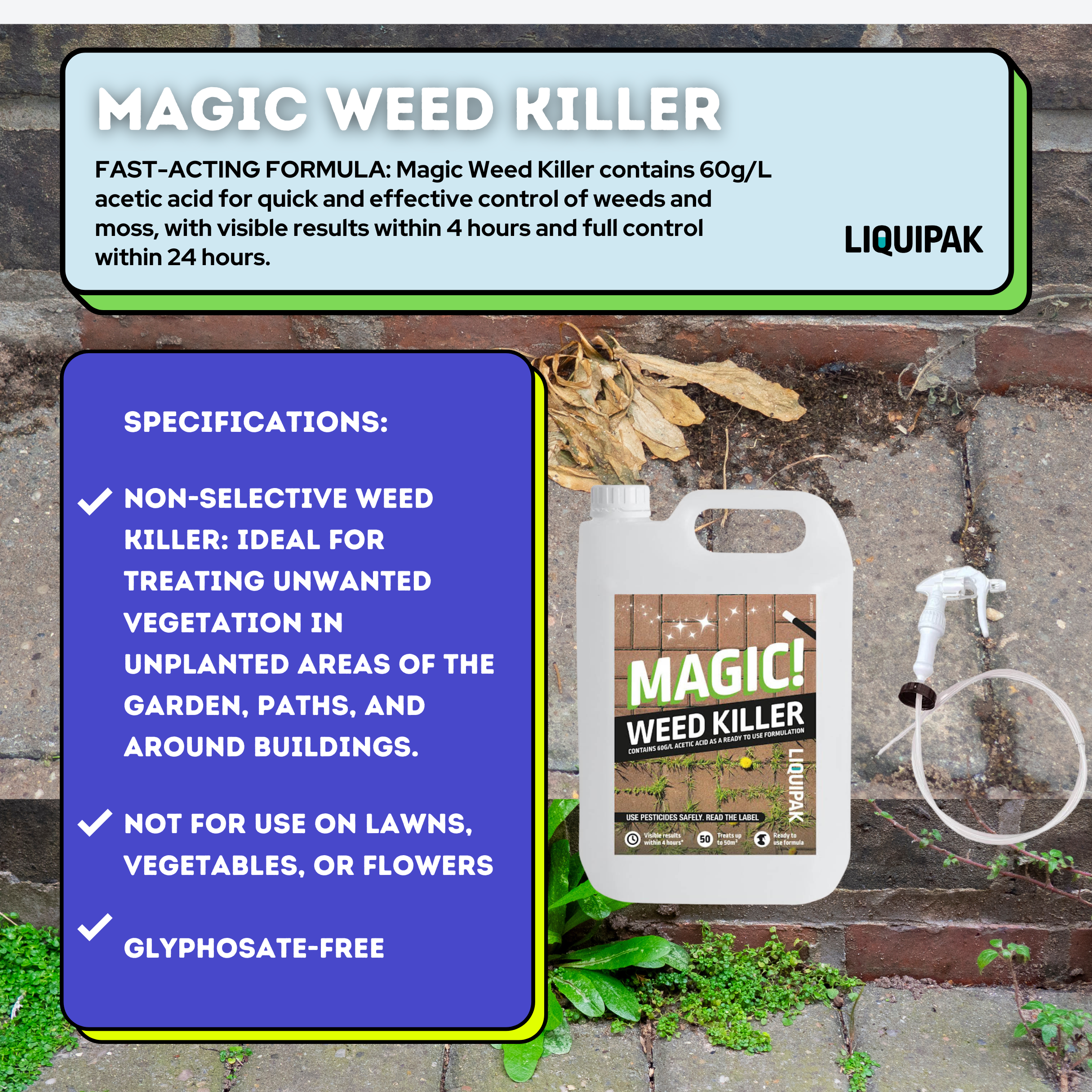 Magic Weed Killer 5L +  Trigger Hose Information | Liquipak