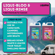 Liquipak - Liqui-Bloo & Liqui-Rinse | Toilet Chemicals for Caravan Info