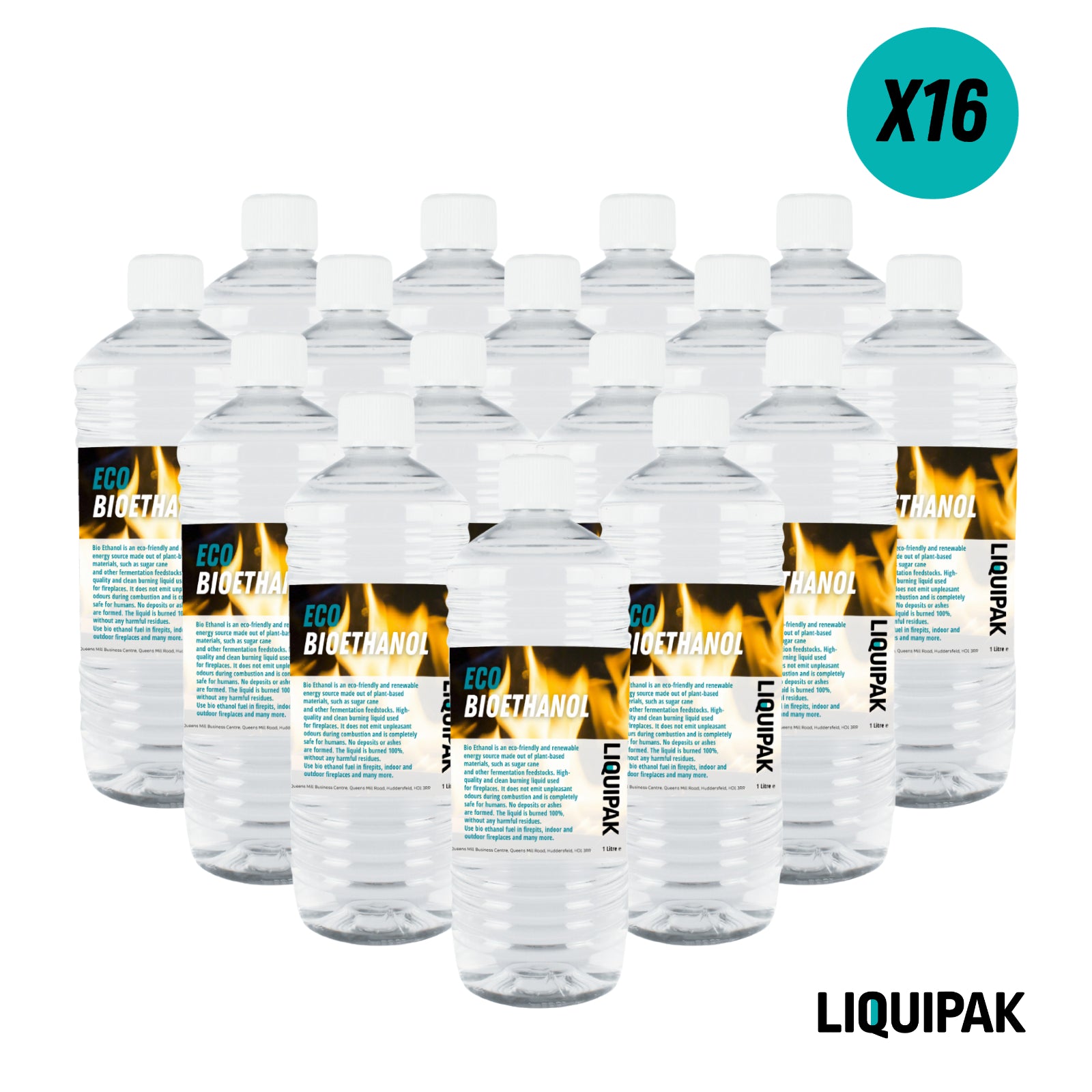 Liquipak - Eco Bioethanol Fuel For Fireplaces and Fires 16 Litres