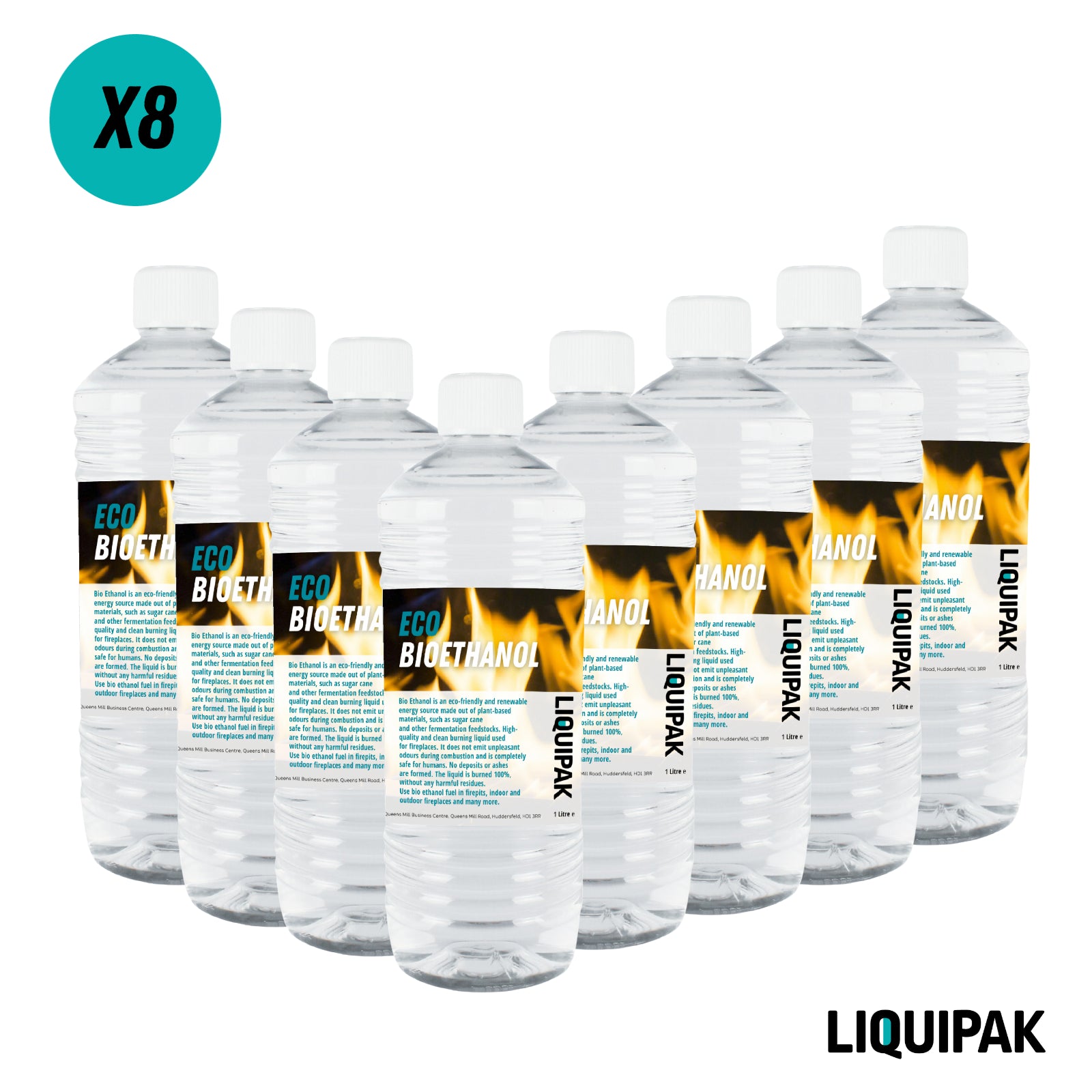 Liquipak - Eco Bioethanol Fuel For Fireplaces and Fires 8 Litres