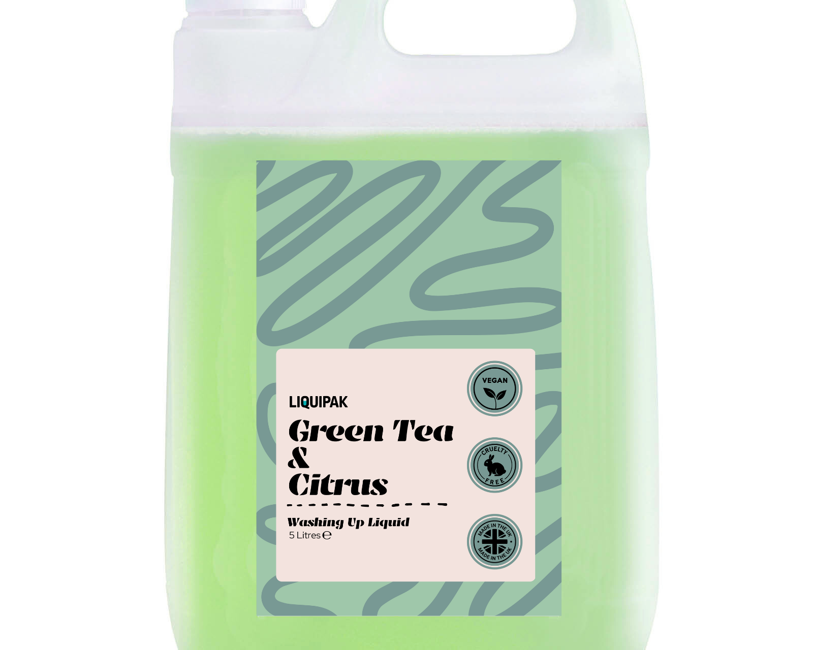 Liquipak - Green Tea & Citrus Vegan Washing Up Liquid 5 Litres