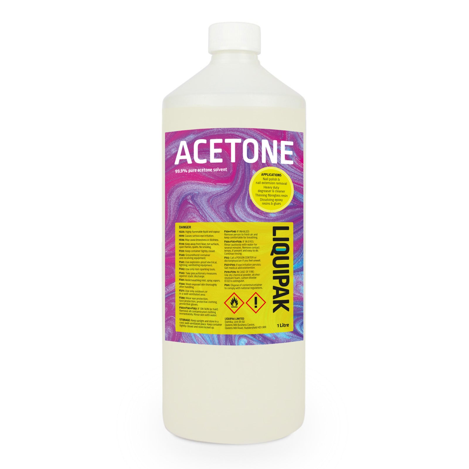 Liquipak - Acetone 99.9% 1 Litre | Nail Polish Remover