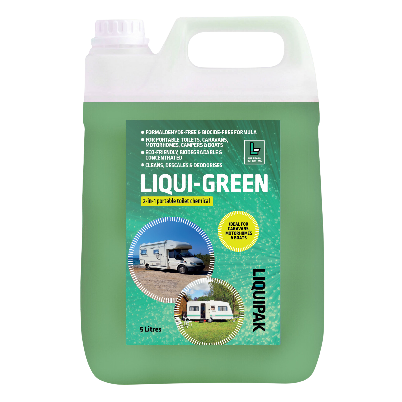 Blue Toilet Chemical 10L - Liqui-Bloo Fluid Bowl Cleaner For Caravan & Motorhome | UK