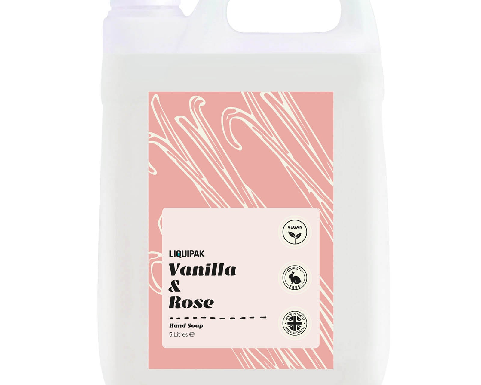 5L Vanilla & Rose Hand Soap Liquid – Vegan Hand Wash Refill Liquipak